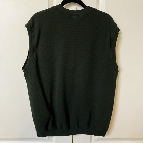 Vintage Ash City Sweater Vest Mens XL Green Combed Cotton Grandpa Academia - Picture 4 of 6